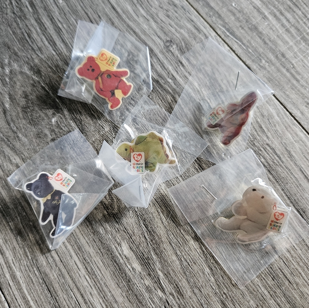 Set of 5 Mcdonalds Ty Beanie Baby Pins 2000 Y2K